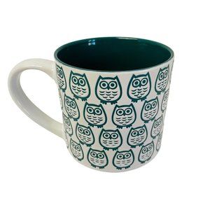 Blue‎ Owls on White Momentum Graydon Hall Large 16 oz Ceramic Coffee Mug